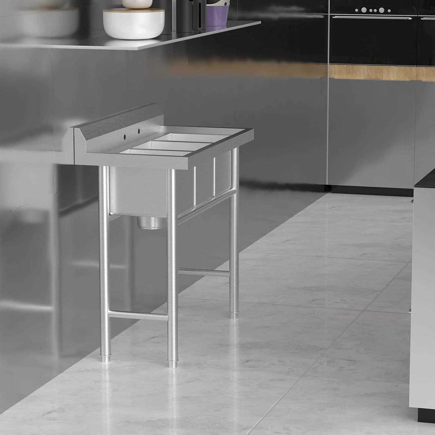 Bonnlo Commercial Stainless Steel Commercial Kitchen Prep & Utility Sink